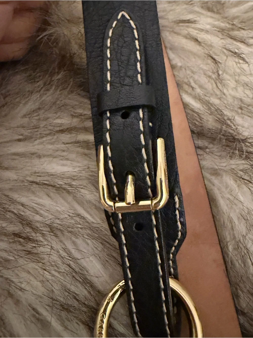 Dolce & Gabbana Black Leather Belt with Gold Oval Logo Buckle